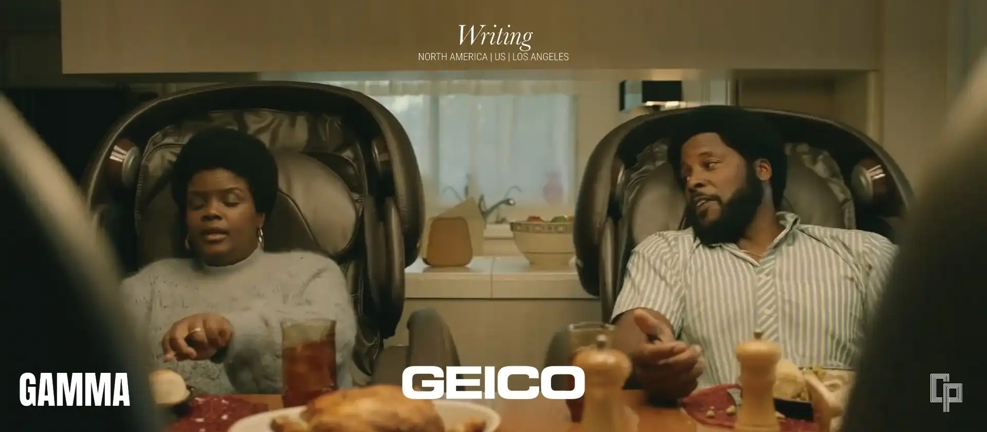 Visual representation of a skilled writer's treatment  for Geico