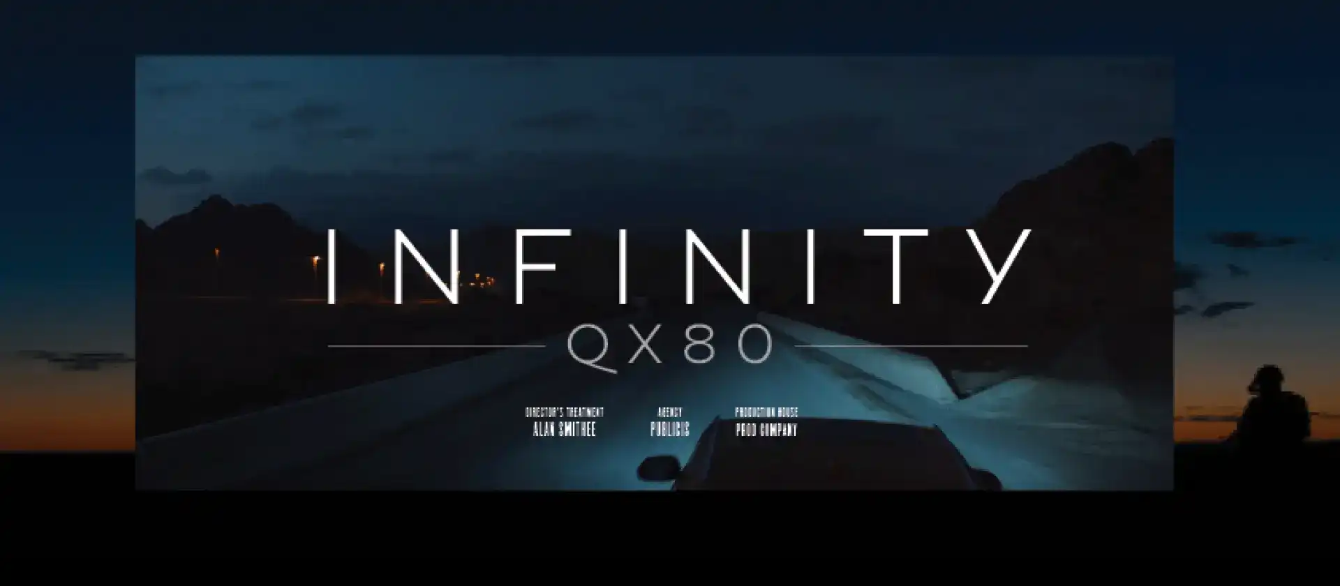 Engaging visuals enhancing the presentation of commercial treatments  for Infiniti