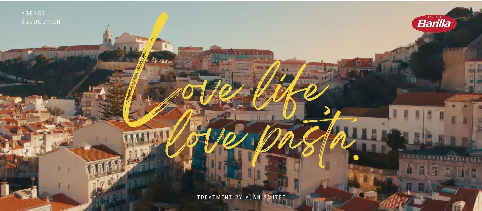 Engaging visuals accompanying a sample movie script treatment  for Barilla
