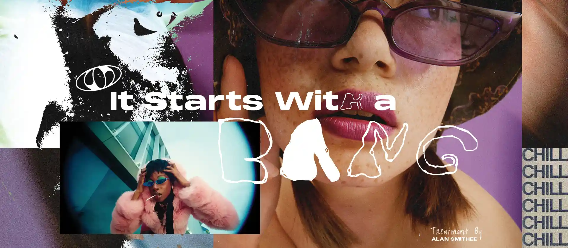 Visual storytelling illustrating TV treatment examples with expressive imgaery  for Bang Energy