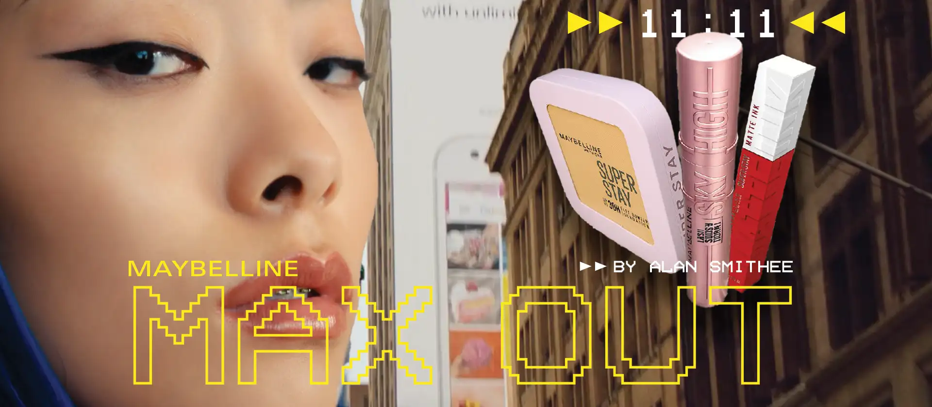 A first class treatment film example for the beauty brand Maybeline with a Y2k theme and excellent graphic design